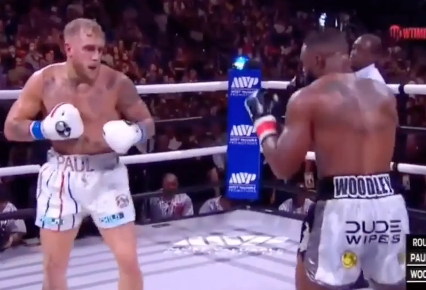 Tyron Woodley Getting Slept By Jake Paul!