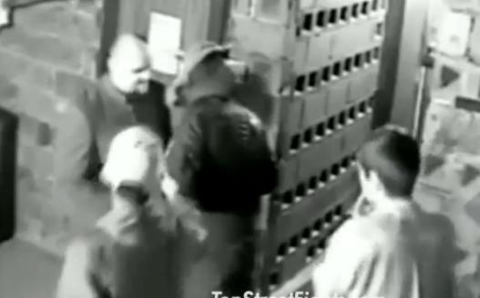 In Russia, A Bouncer Takes Out A Guy Trying To Get Into The Club!