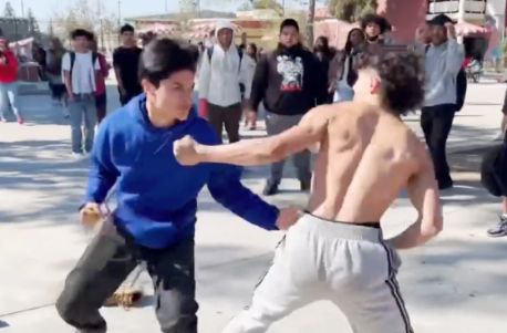 Blue Hoodie Was Talking Gang Sh*t Saying He ‘Crip’ But Couldn’t Back It Up!