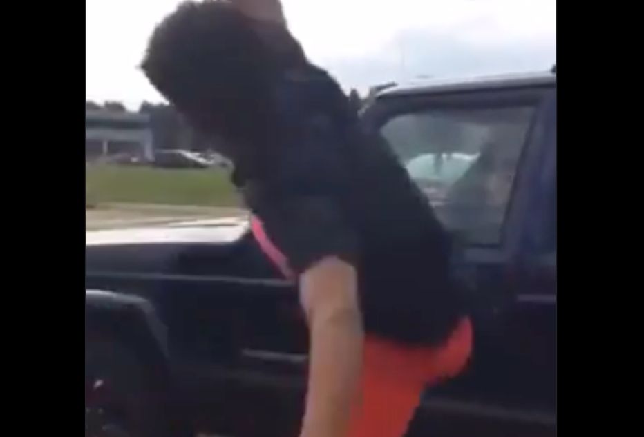 Racist Gets His Window Kicked In & Almost Knocked Out For Saying The N Word!