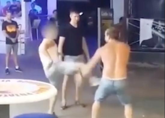 MMA Fighter Fights 2 Dudes, Knocks One Out Cold!