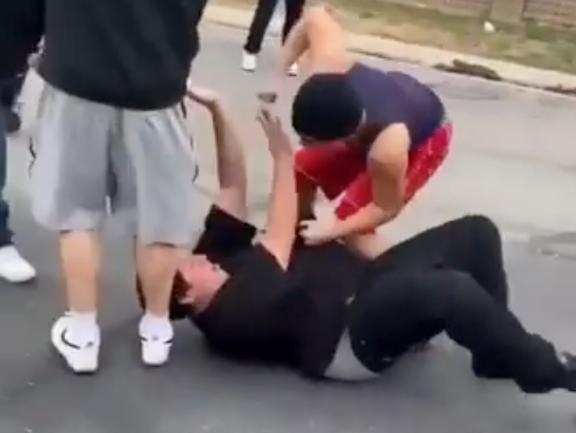 Big Boy Gets Beat Up For Talking Sht Bout Dudes Momma!